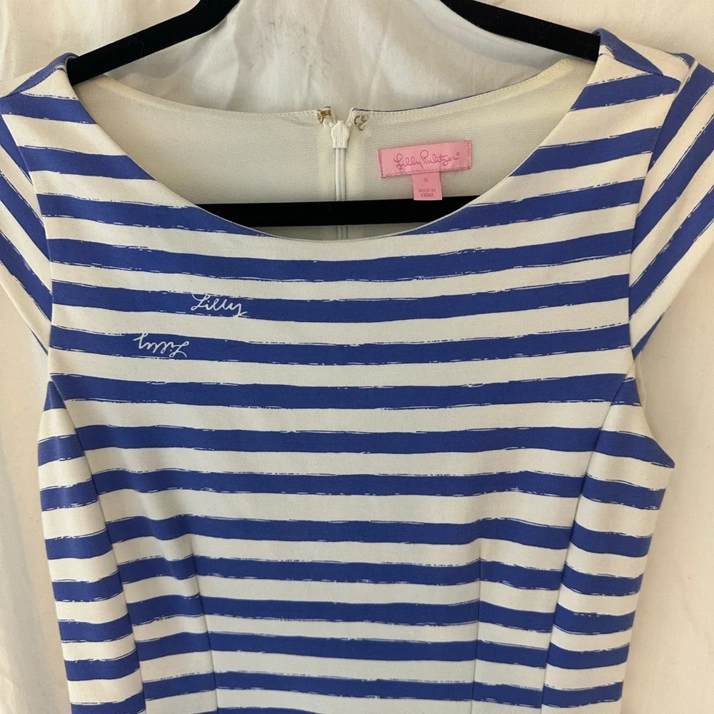 Lilly Pulitzer Briella Blue and White Striped Dress - Picture 4 of 7